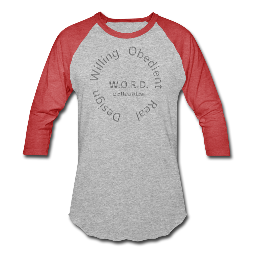 W.O.R.D. Unisex Baseball T-Shirt - heather gray/red