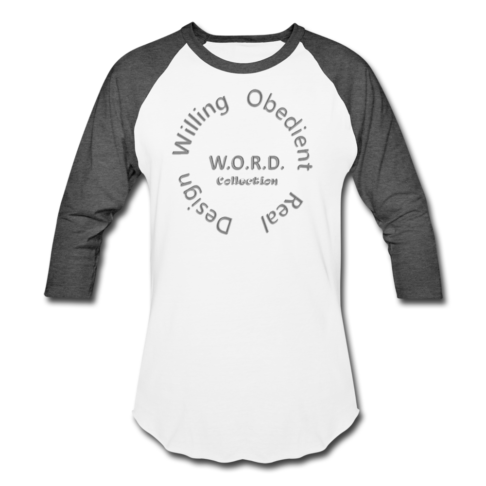 W.O.R.D. Unisex Baseball T-Shirt - white/charcoal