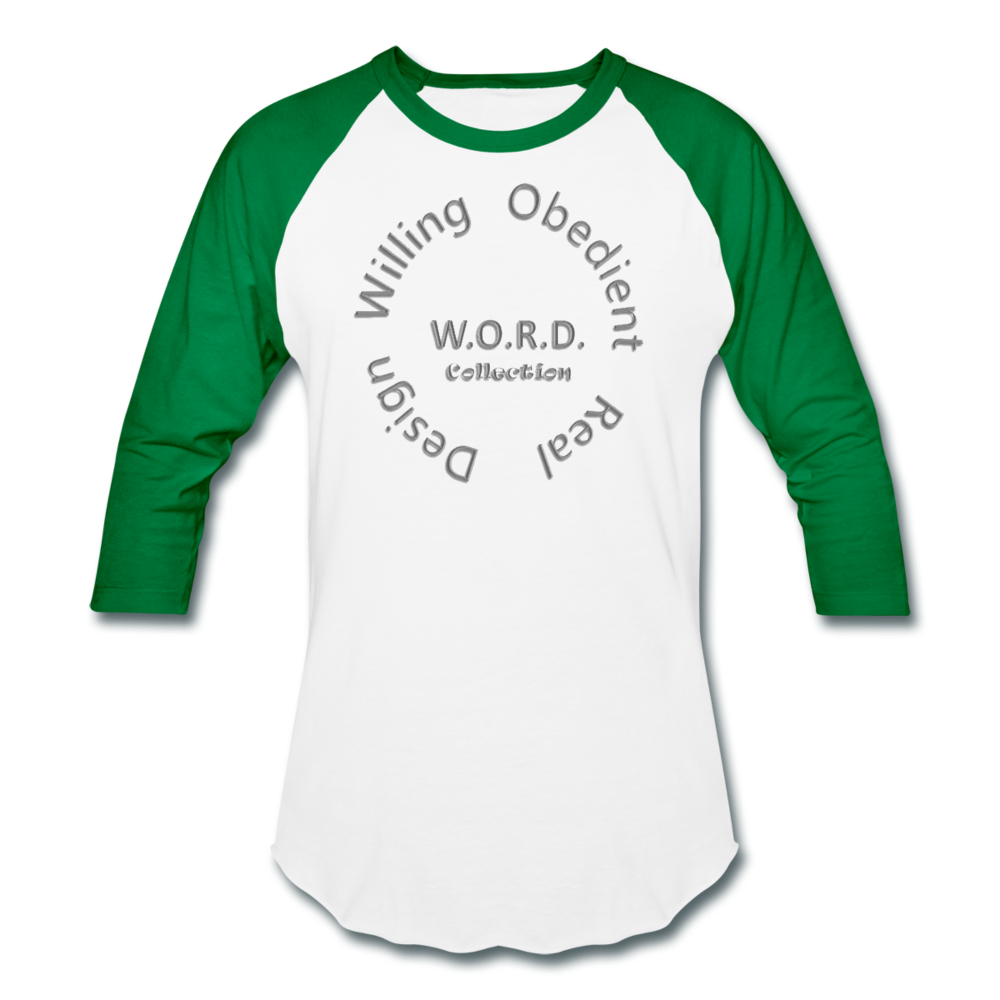 W.O.R.D. Unisex Baseball T-Shirt - white/kelly green