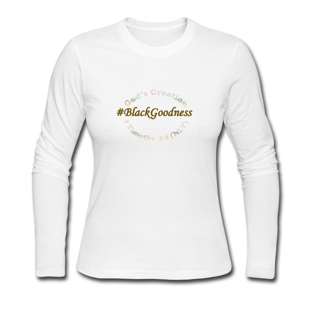 Black Goodness Women's Long Sleeve Jersey T-Shirt - white