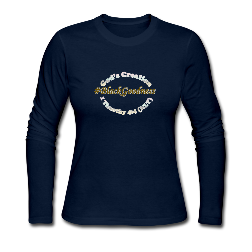 Black Goodness Women's Long Sleeve Jersey T-Shirt - navy