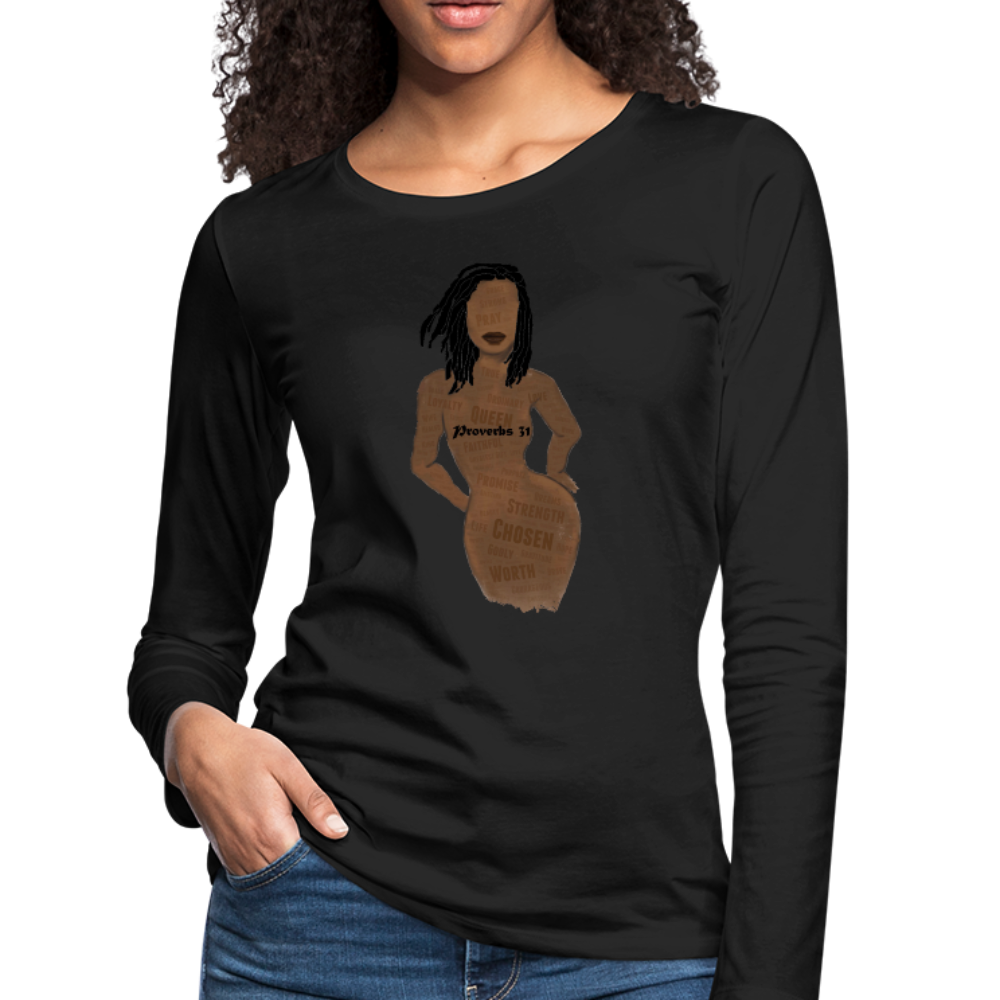 Proverbs 31 Loc Lady Women's Premium Long Sleeve T-Shirt - black