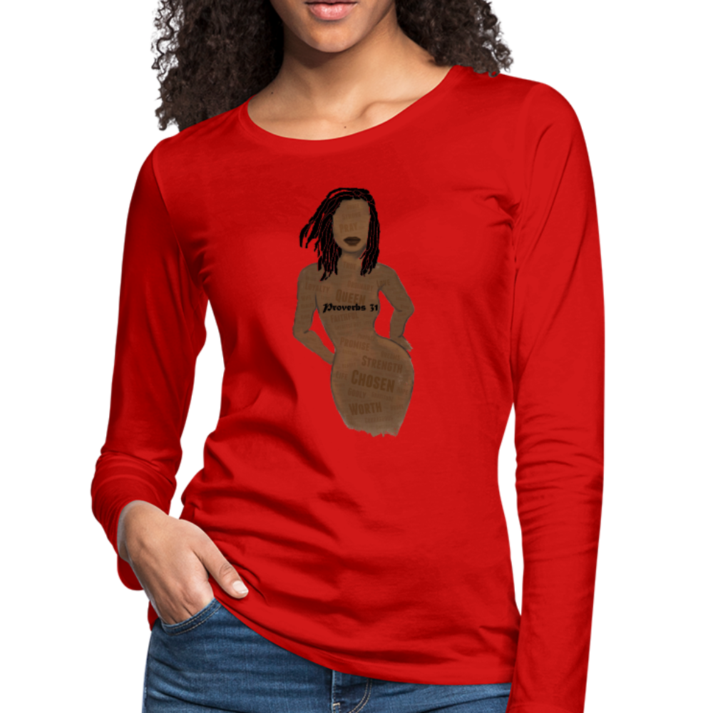 Proverbs 31 Loc Lady Women's Premium Long Sleeve T-Shirt - red