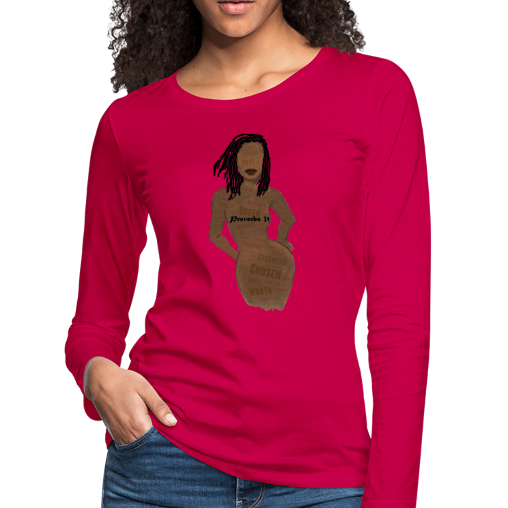 Proverbs 31 Loc Lady Women's Premium Long Sleeve T-Shirt - dark pink