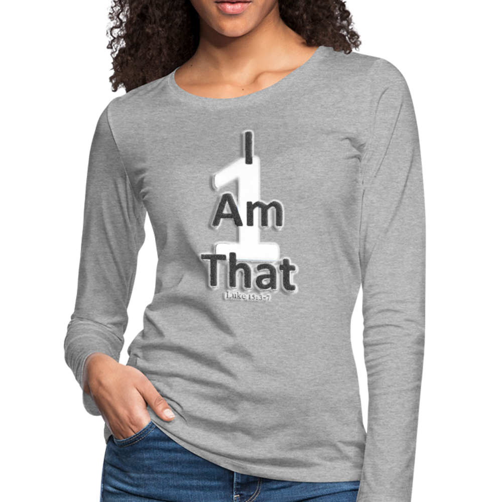 That One Women's Premium Slim Fit Long Sleeve T-Shirt - heather gray