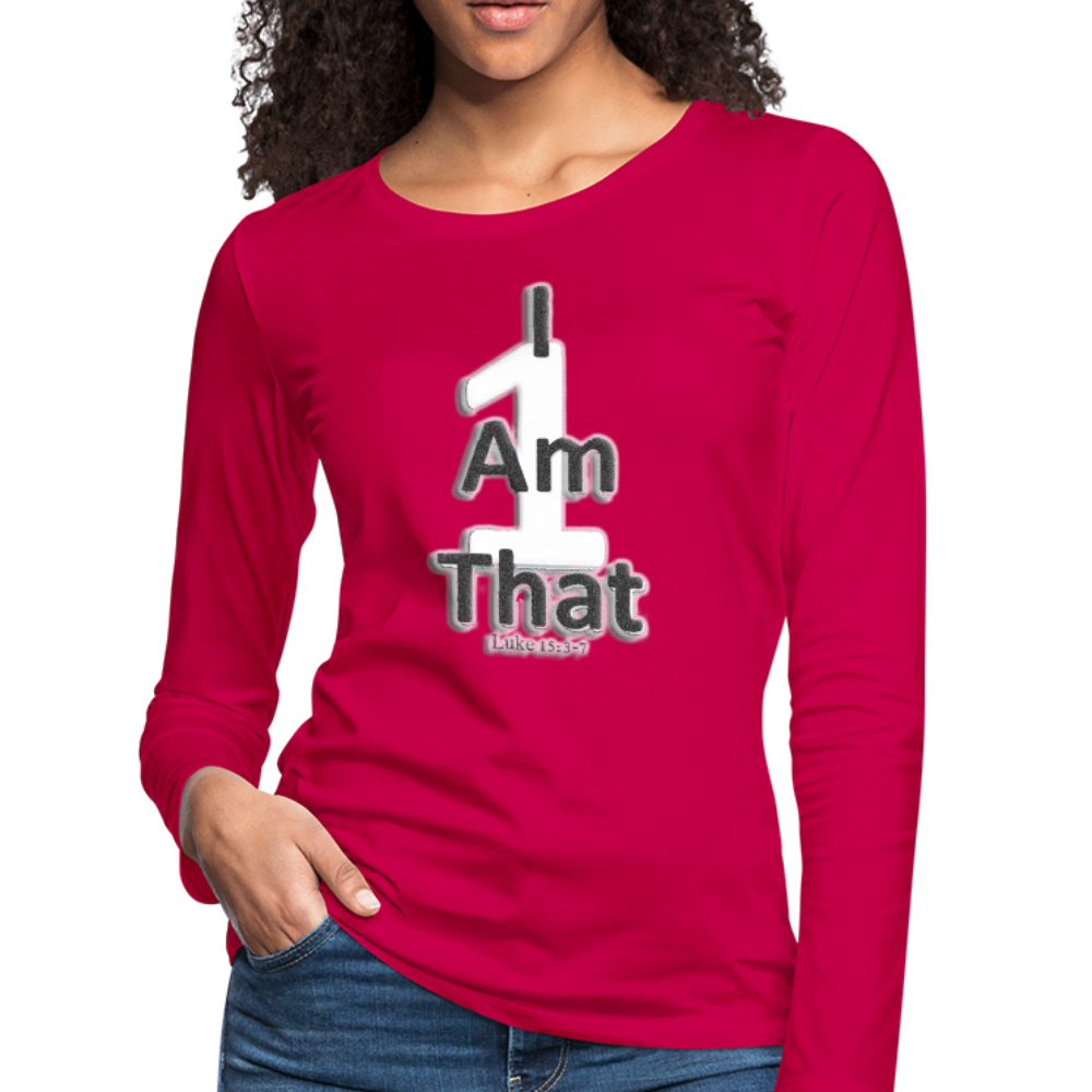 That One Women's Premium Slim Fit Long Sleeve T-Shirt - dark pink