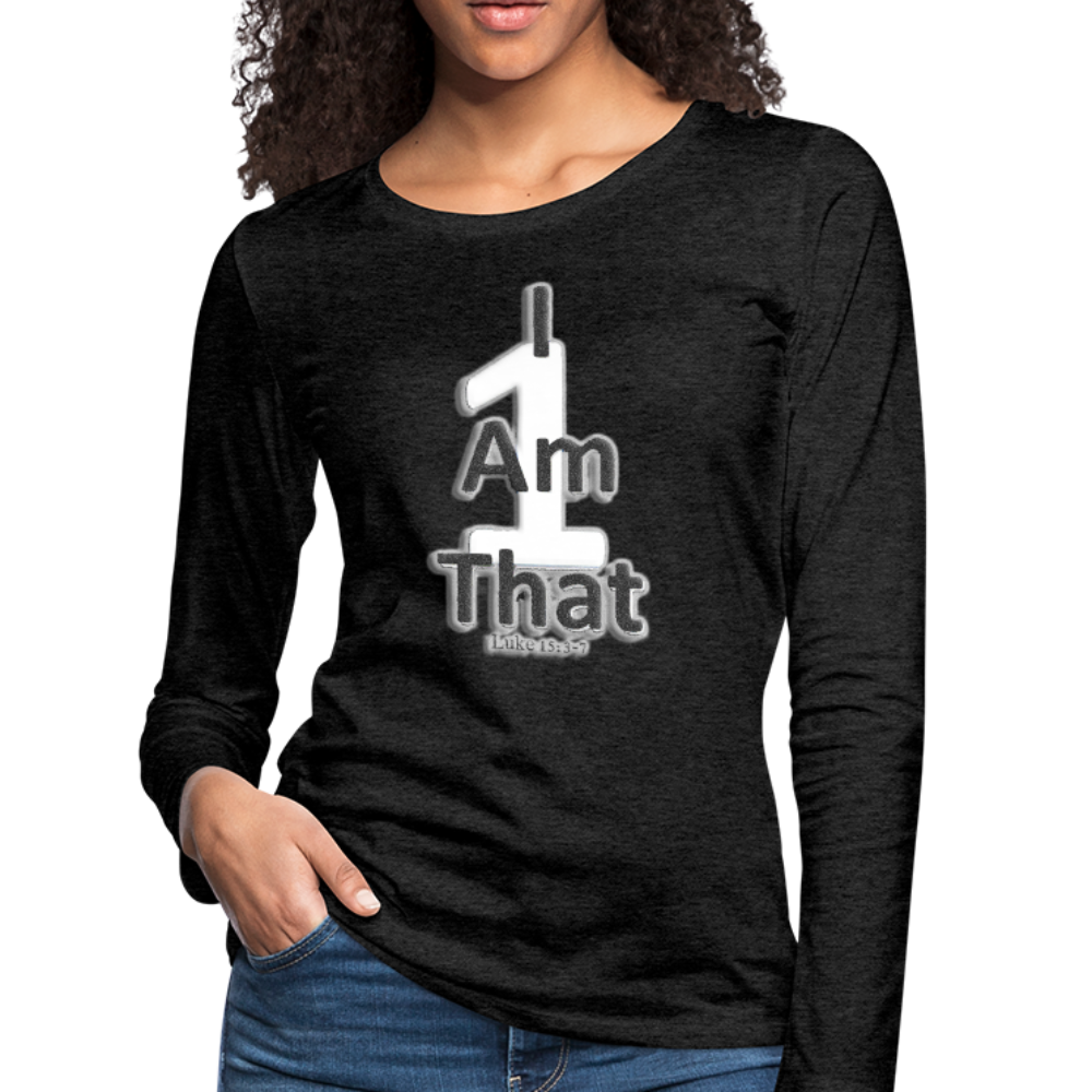 That One Women's Premium Slim Fit Long Sleeve T-Shirt - charcoal gray