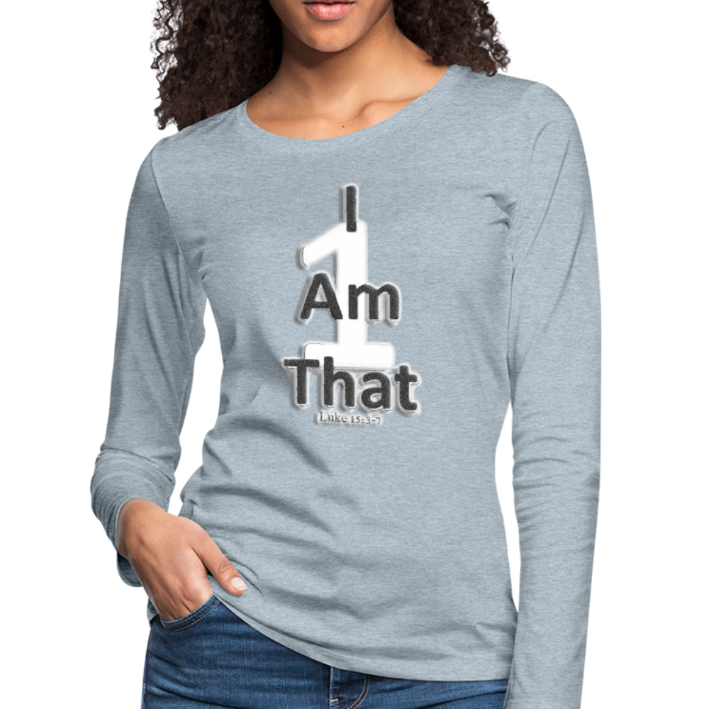 That One Women's Premium Slim Fit Long Sleeve T-Shirt - heather ice blue