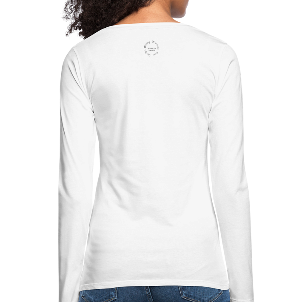 Black Goodness Women's Premium Slim Fit Long Sleeve T-Shirt - white