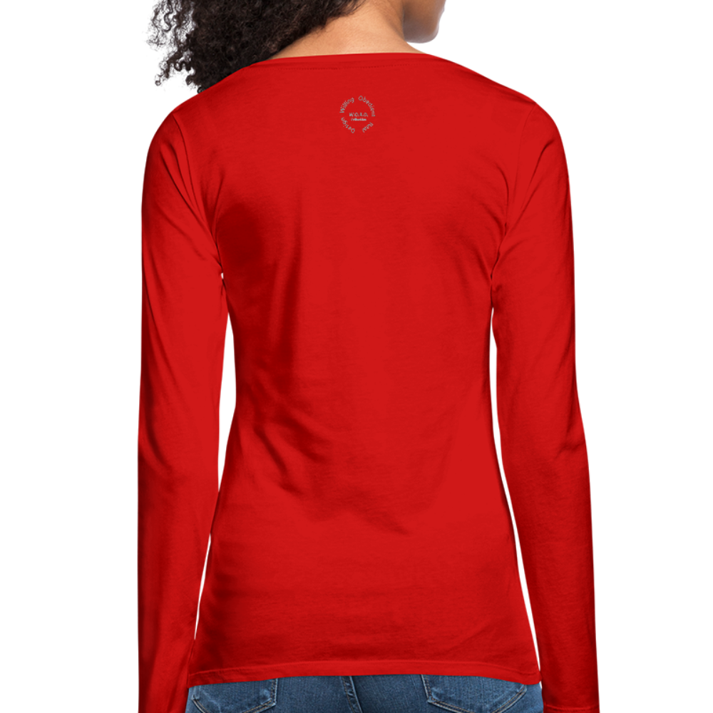 Black Goodness Women's Premium Slim Fit Long Sleeve T-Shirt - red