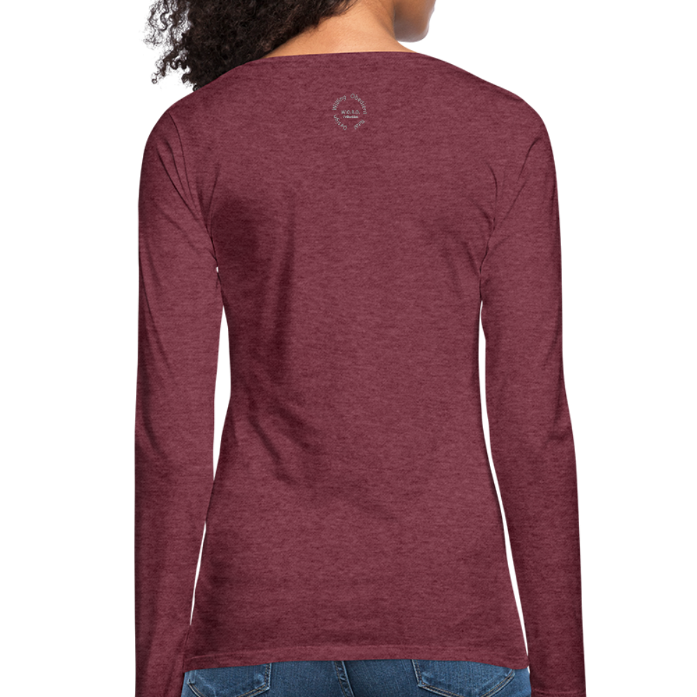 Black Goodness Women's Premium Slim Fit Long Sleeve T-Shirt - heather burgundy