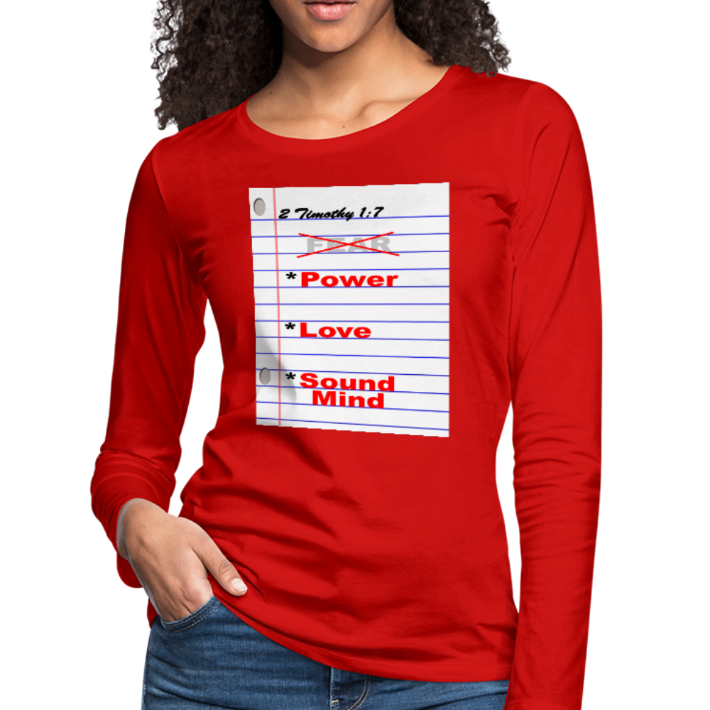 NO FEAR Women's Premium Slim Fit Long Sleeve T-Shirt - red