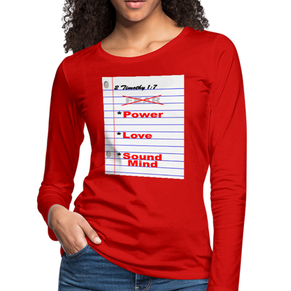 NO FEAR Women's Premium Slim Fit Long Sleeve T-Shirt - red