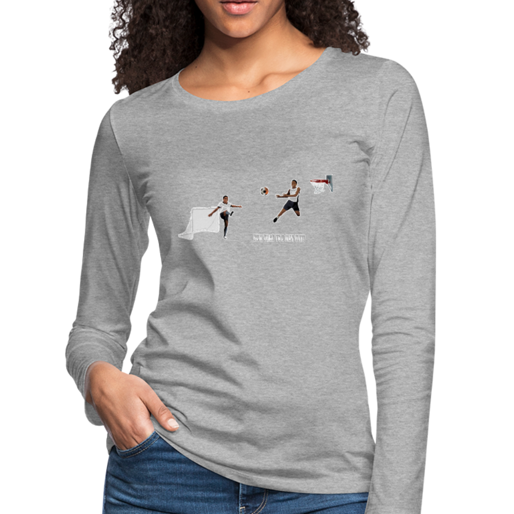 Amari Women's Premium Slim Fit Long Sleeve T-Shirt - heather gray