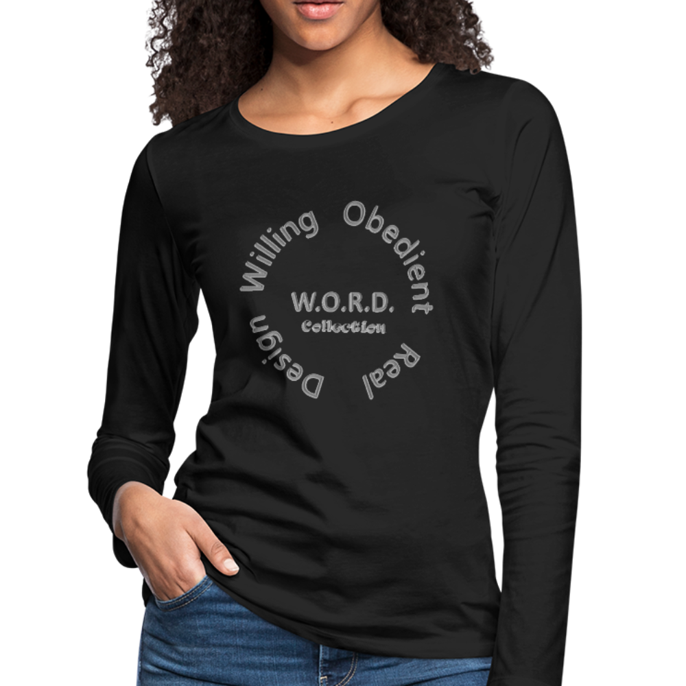 W.O.R.D. Women's Premium Slim Fit Long Sleeve T-Shirt - black