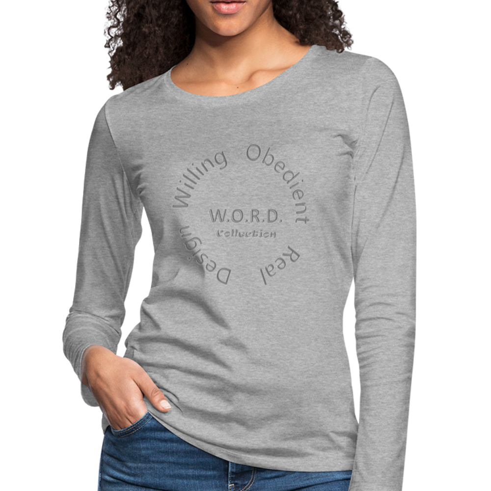 W.O.R.D. Women's Premium Slim Fit Long Sleeve T-Shirt - heather gray