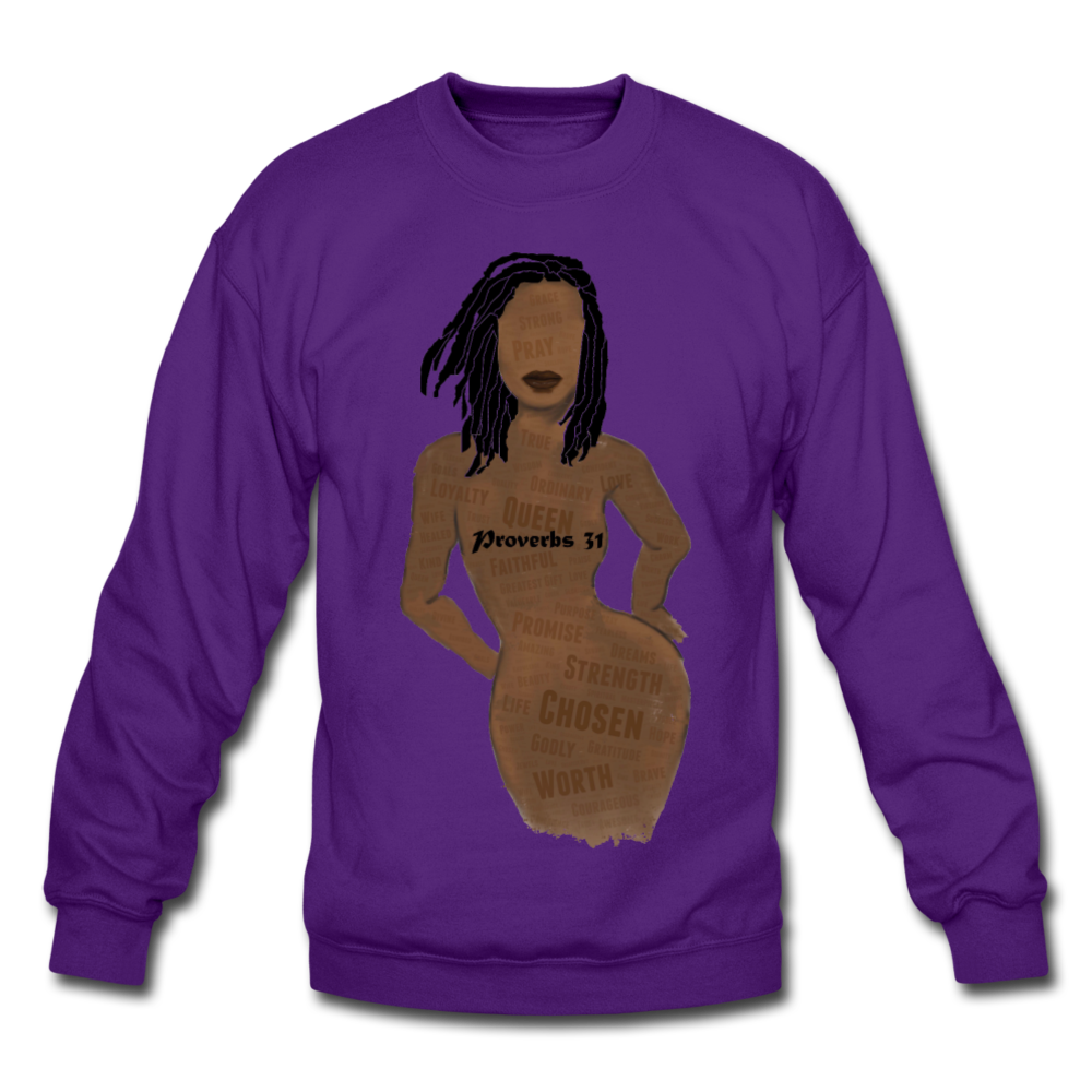 Proverbs 31 Loc Lady Unisex Crewneck Sweatshirt - purple