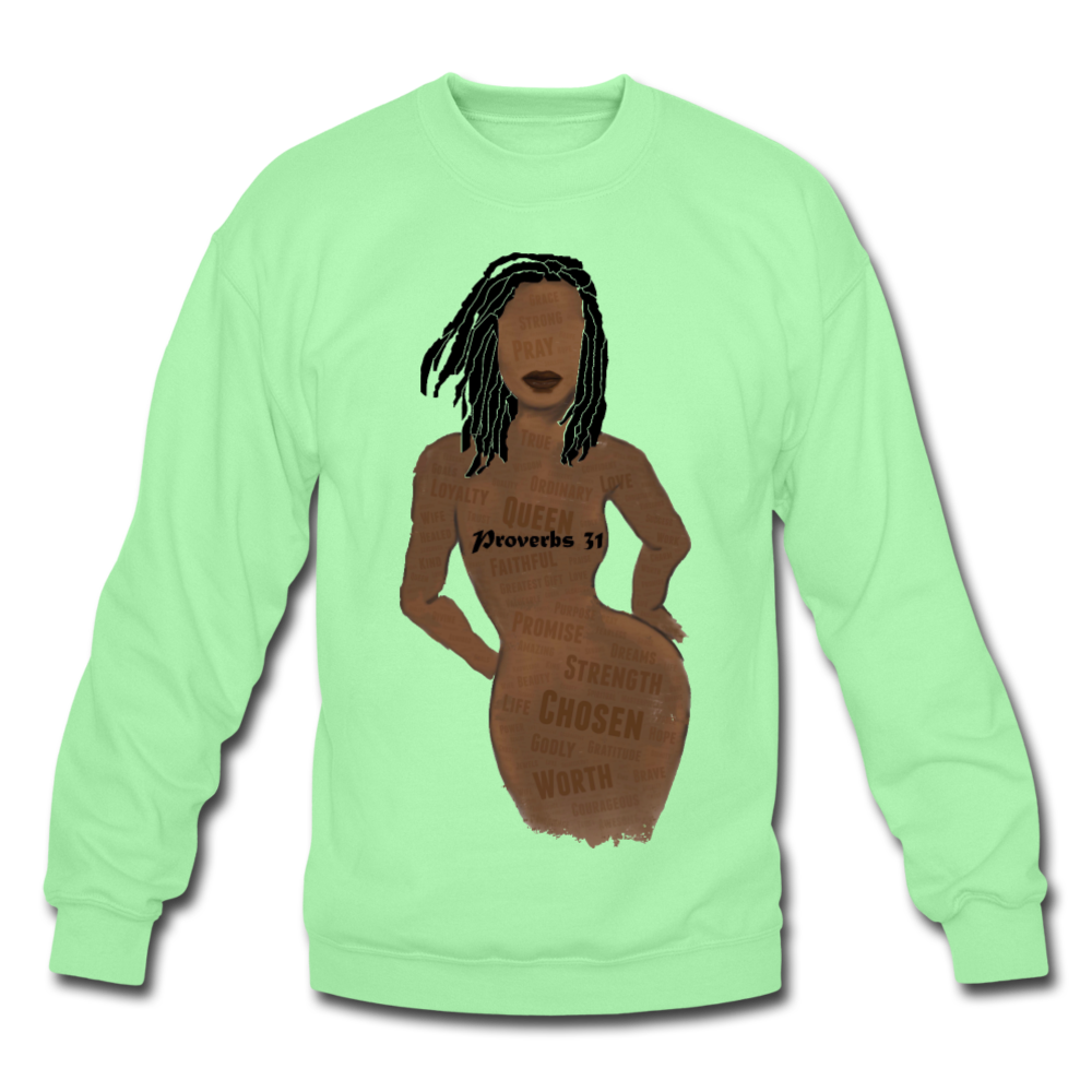 Proverbs 31 Loc Lady Unisex Crewneck Sweatshirt - lime
