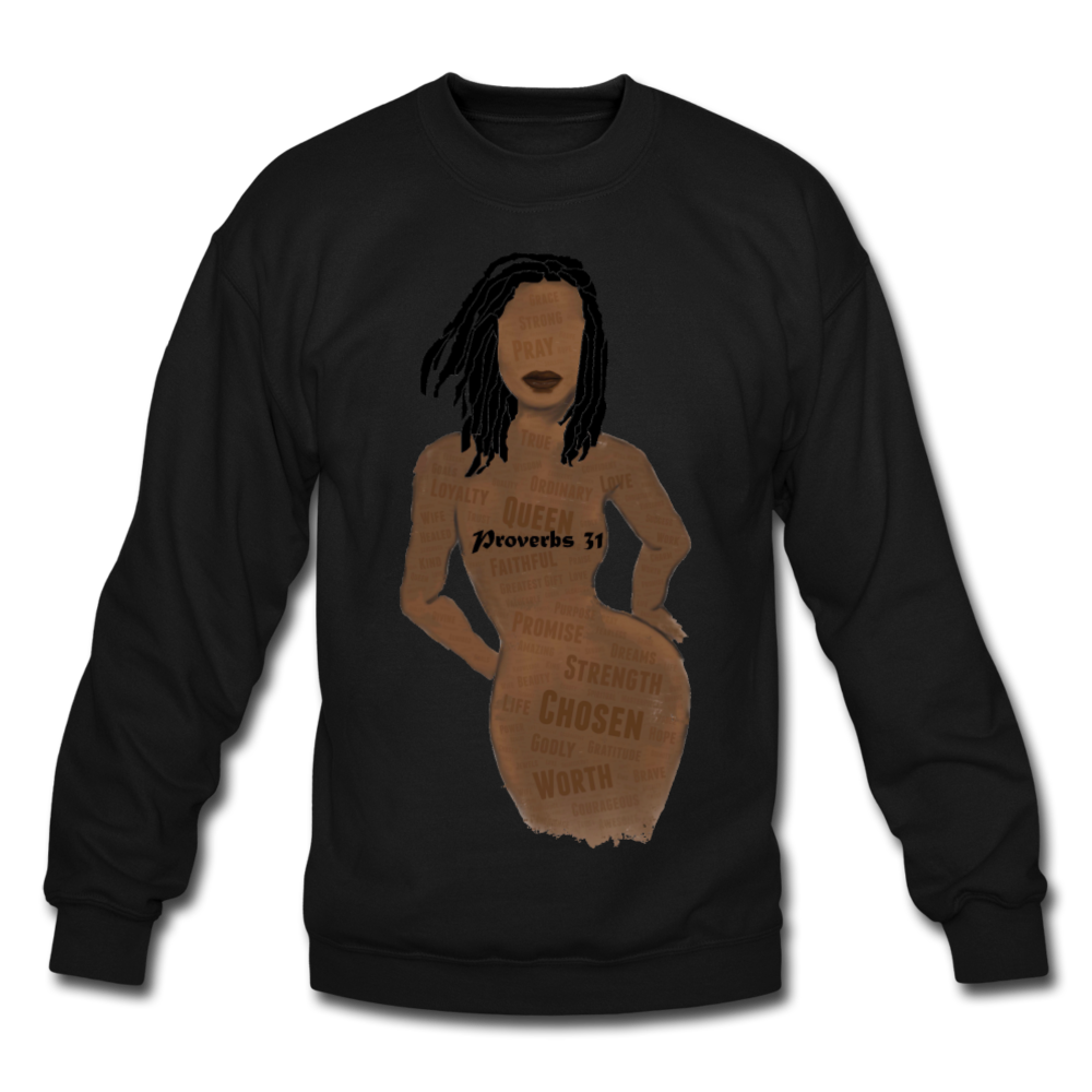 Proverbs 31 Loc Lady Unisex Crewneck Sweatshirt - black