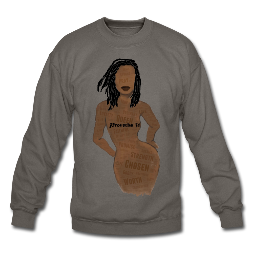 Proverbs 31 Loc Lady Unisex Crewneck Sweatshirt - asphalt gray