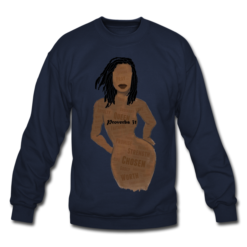 Proverbs 31 Loc Lady Unisex Crewneck Sweatshirt - navy