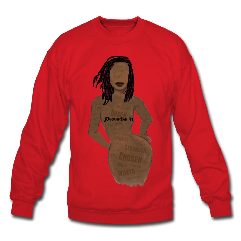 Proverbs 31 Loc Lady Unisex Crewneck Sweatshirt - red