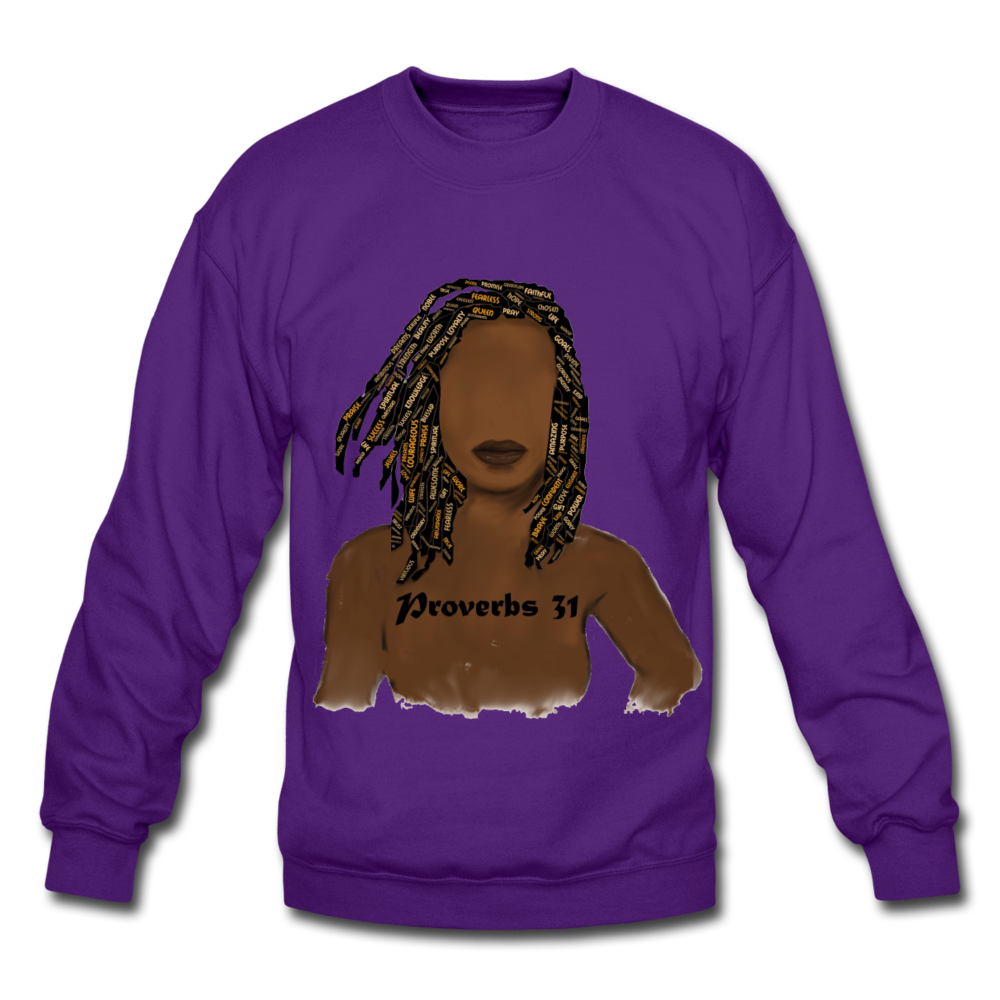 Proverbs 31 Locs Unisex Crewneck Sweatshirt - purple