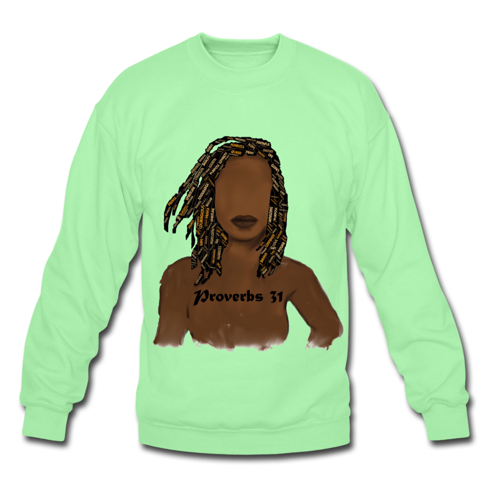 Proverbs 31 Locs Unisex Crewneck Sweatshirt - lime