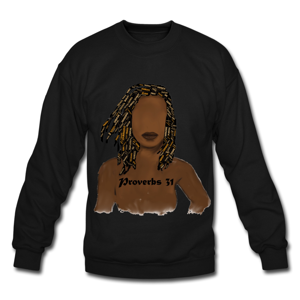 Proverbs 31 Locs Unisex Crewneck Sweatshirt - black