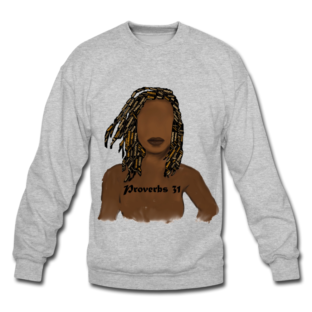 Proverbs 31 Locs Unisex Crewneck Sweatshirt - heather gray