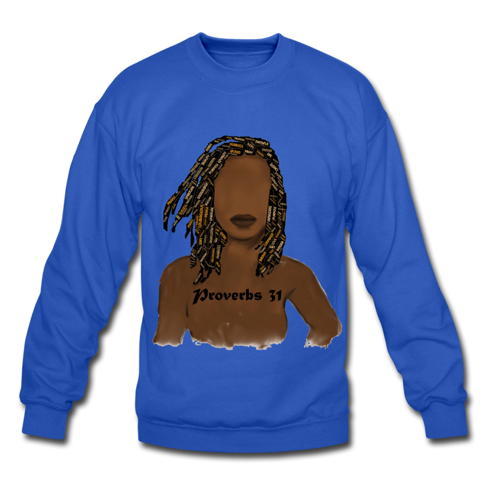Proverbs 31 Locs Unisex Crewneck Sweatshirt - royal blue