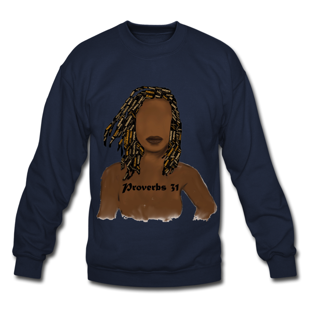 Proverbs 31 Locs Unisex Crewneck Sweatshirt - navy