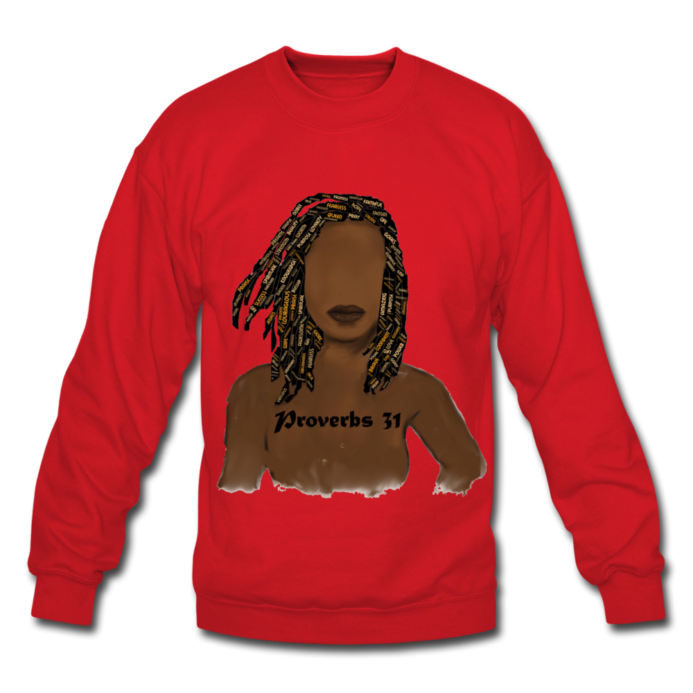 Proverbs 31 Locs Unisex Crewneck Sweatshirt - red