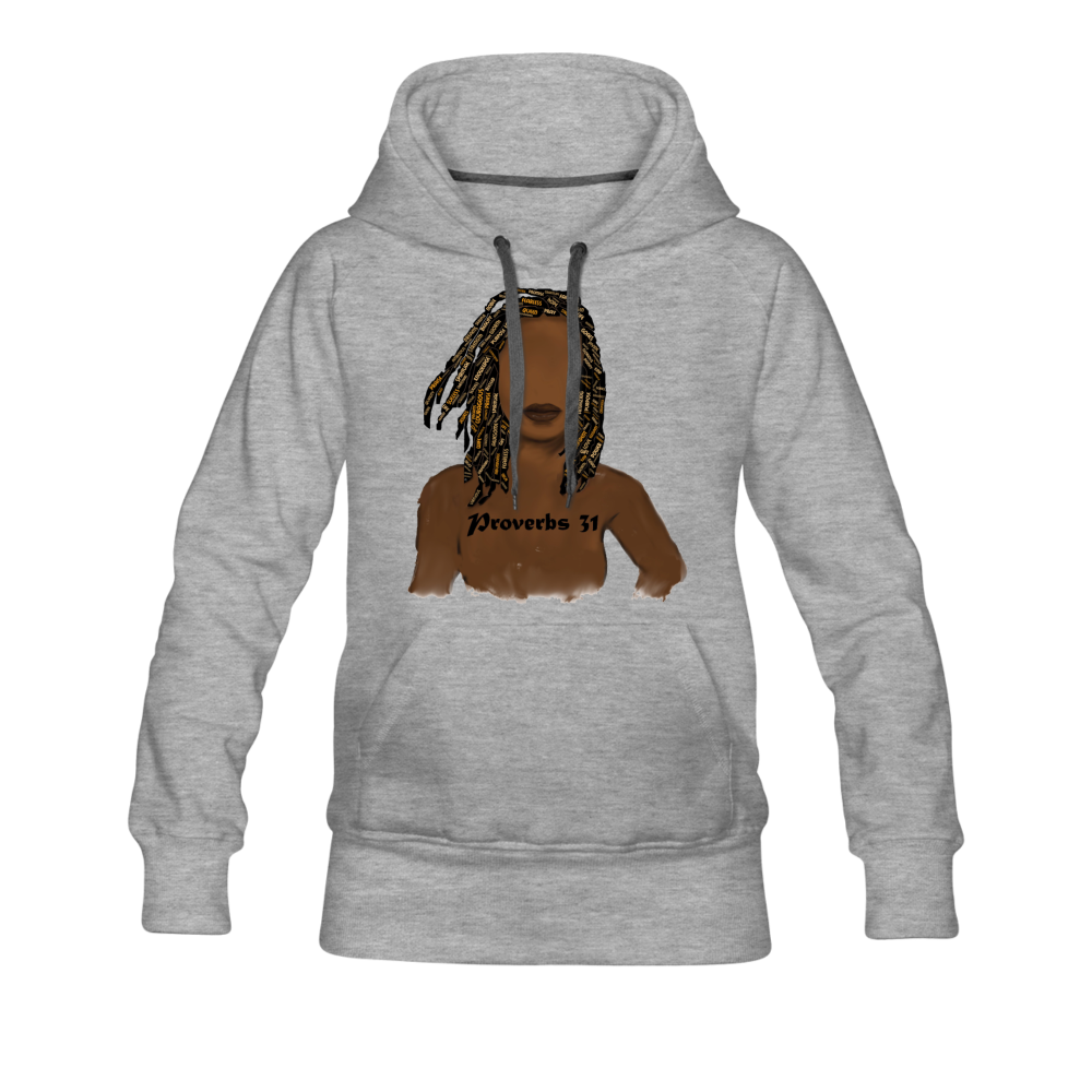 Proverbs 31 Locs Premium Hoodie - heather gray