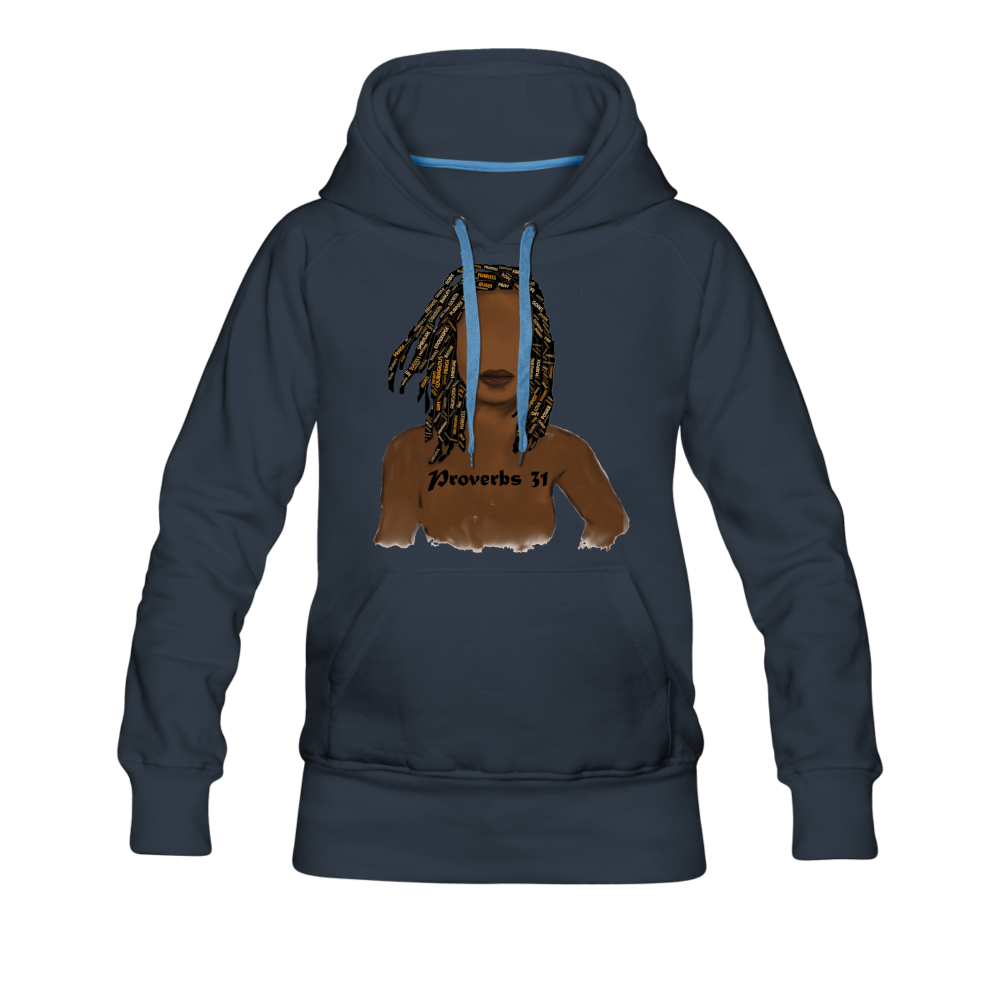 Proverbs 31 Locs Premium Hoodie - navy