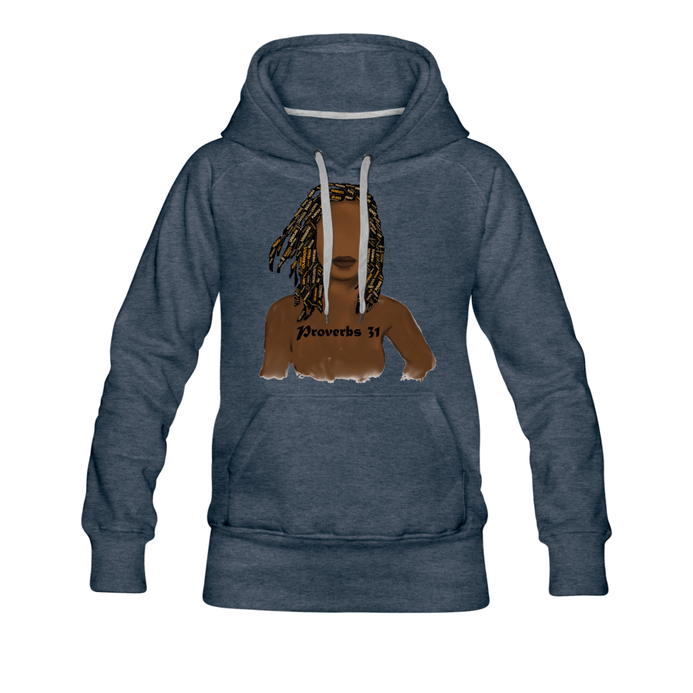 Proverbs 31 Locs Premium Hoodie - heather denim