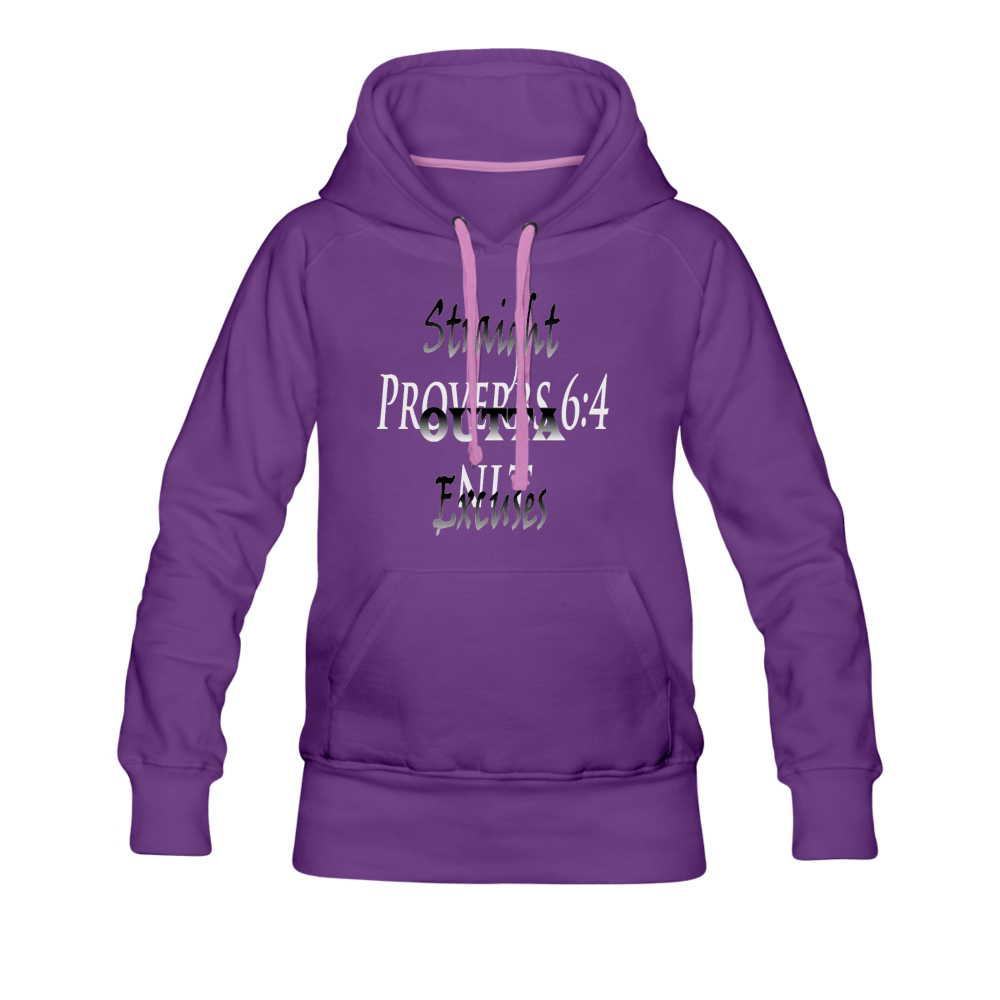 Straight Outta Excuses Women’s Premium Hoodie - purple