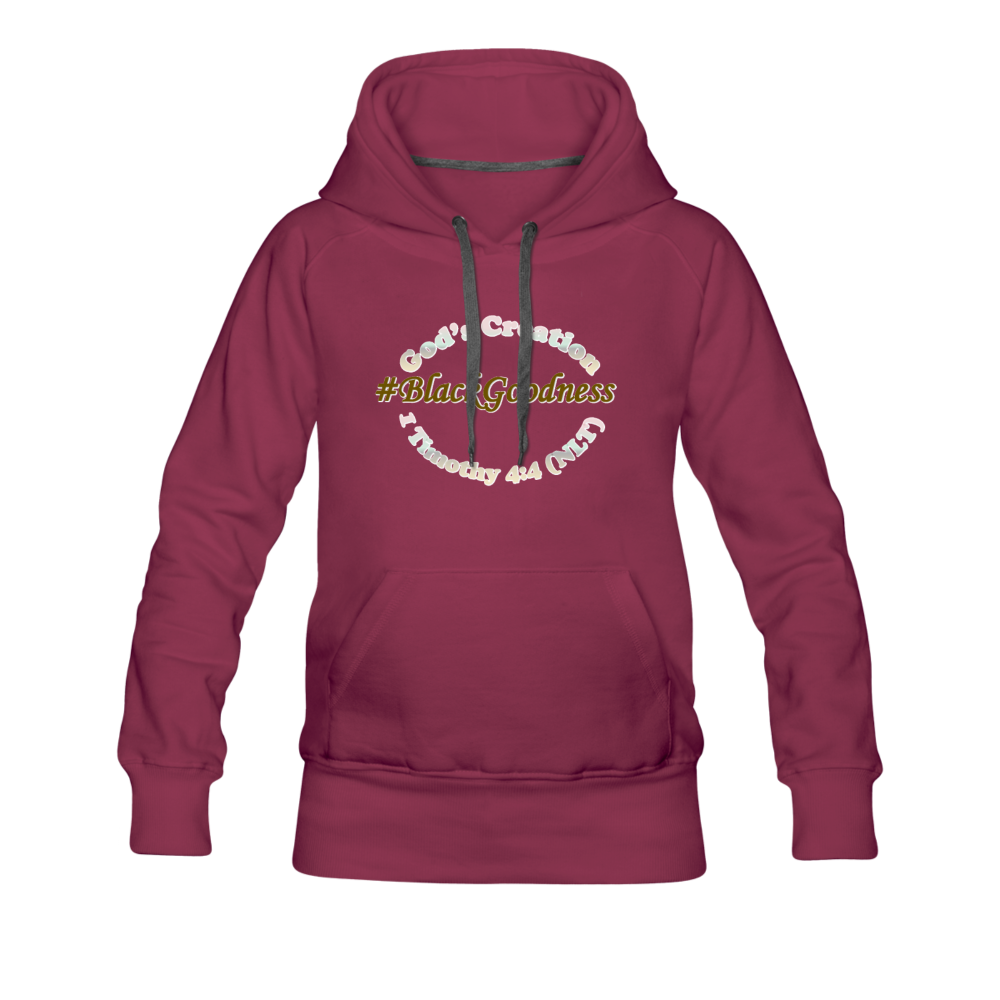 Black Goodness Women’s Premium Hoodie - burgundy
