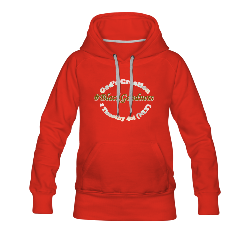 Black Goodness Women’s Premium Hoodie - red