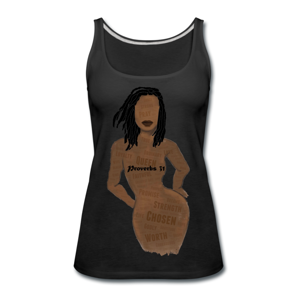 Proverbs 31 Loc Lady Women’s Premium Tank Top - black