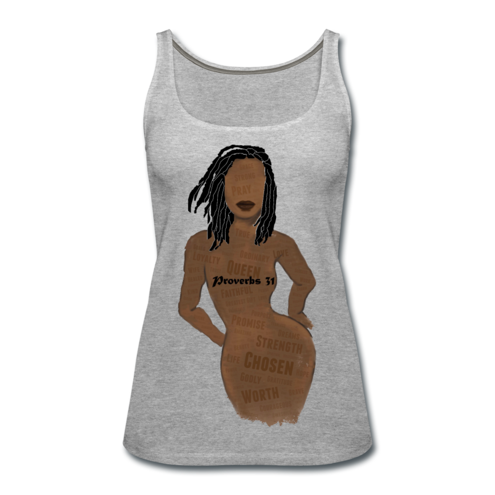 Proverbs 31 Loc Lady Women’s Premium Tank Top - heather gray