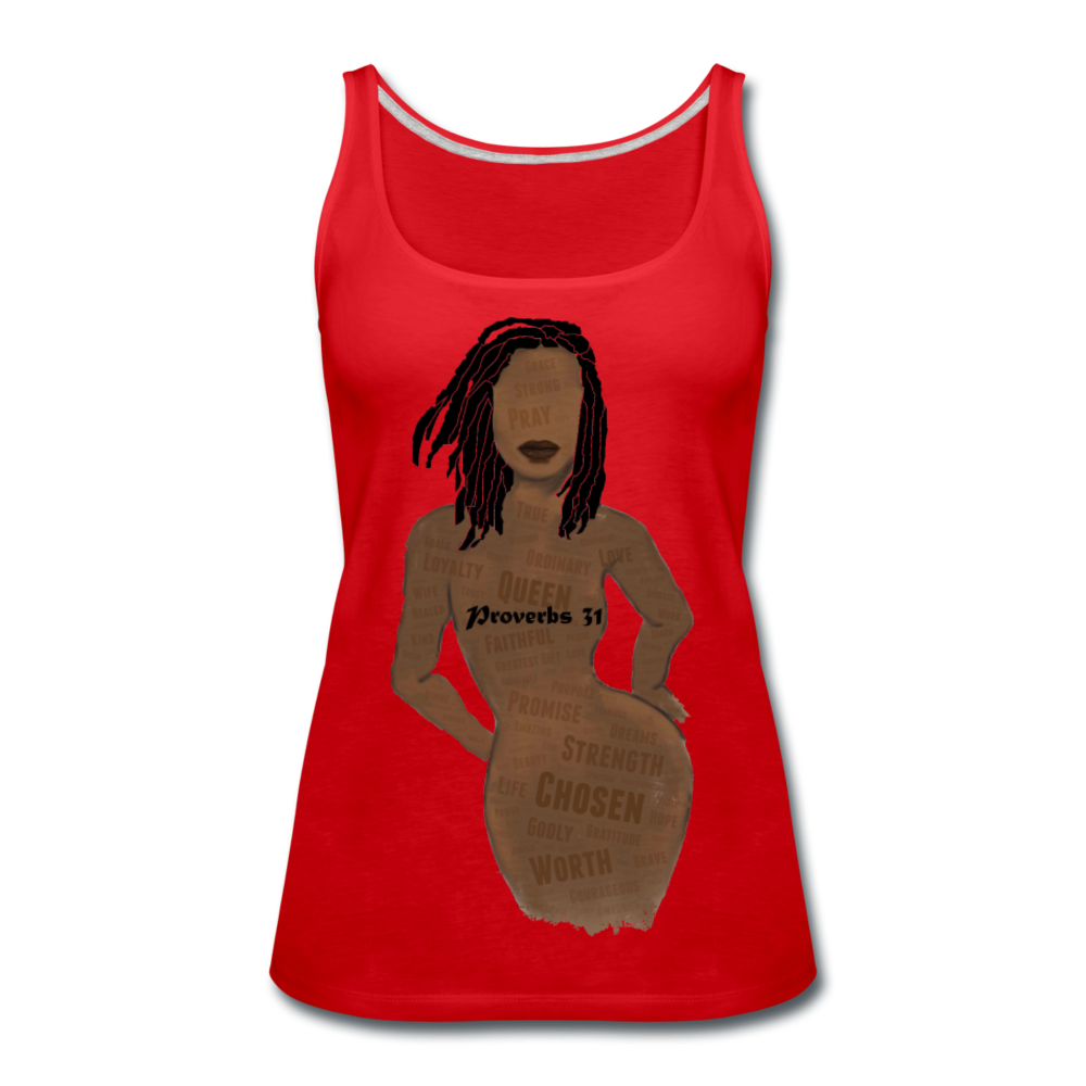 Proverbs 31 Loc Lady Women’s Premium Tank Top - red