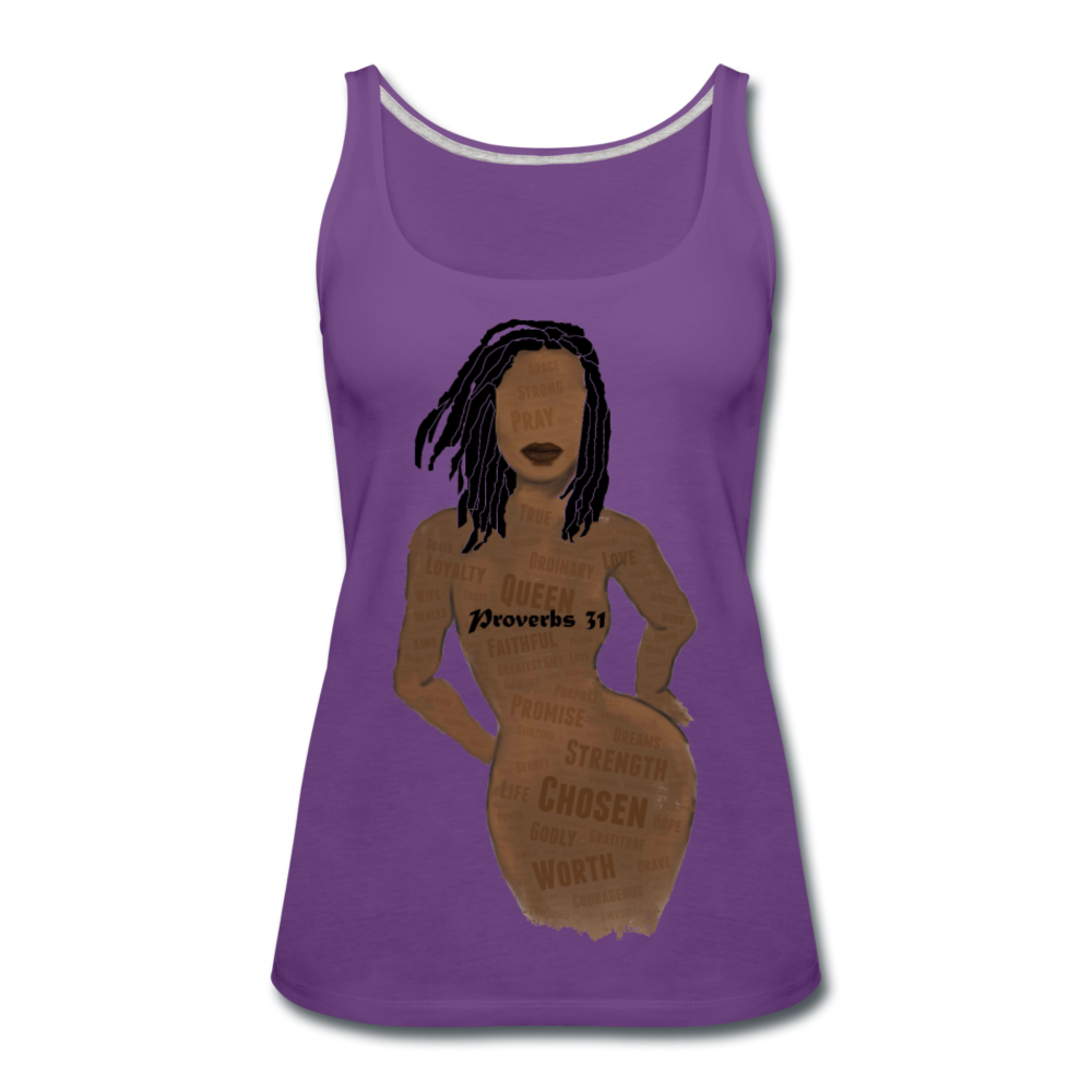 Proverbs 31 Loc Lady Women’s Premium Tank Top - purple