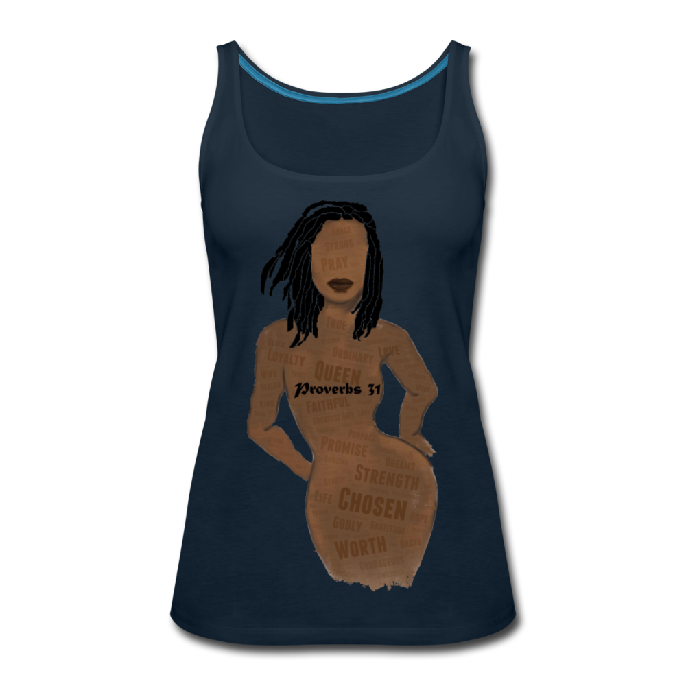 Proverbs 31 Loc Lady Women’s Premium Tank Top - deep navy