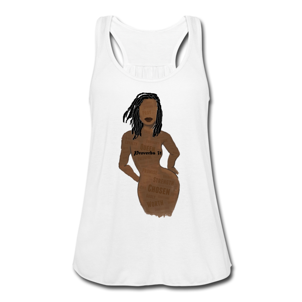 Proverbs 31 Loc Lady Women's Flowy Tank Top - white