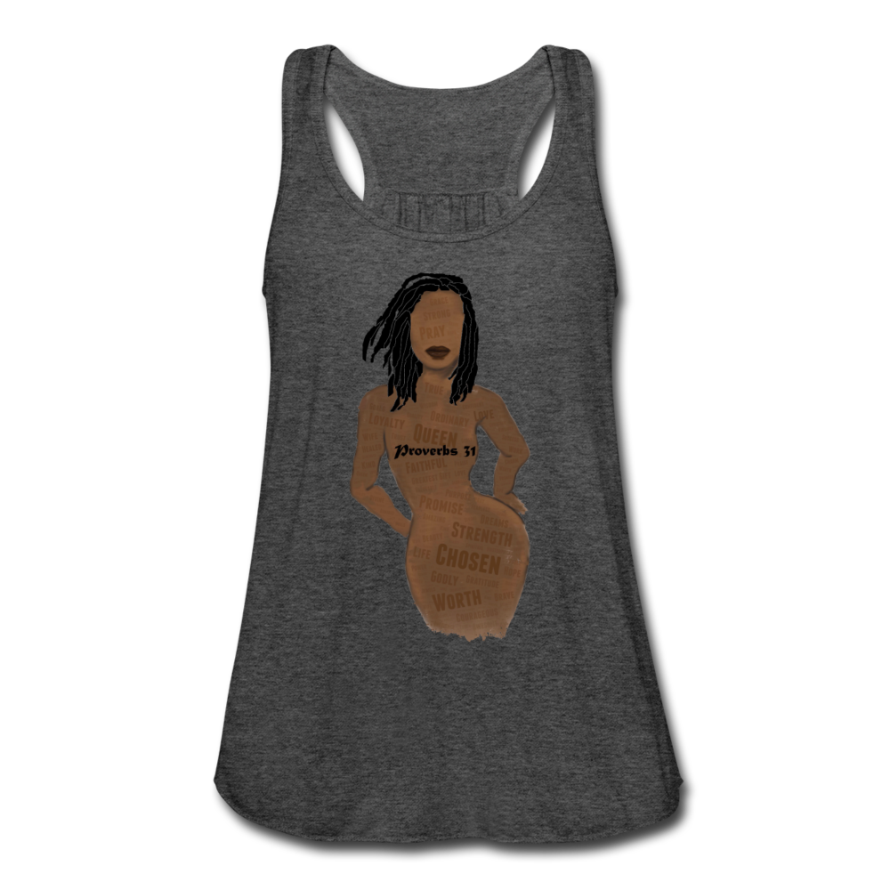 Proverbs 31 Loc Lady Women's Flowy Tank Top - deep heather