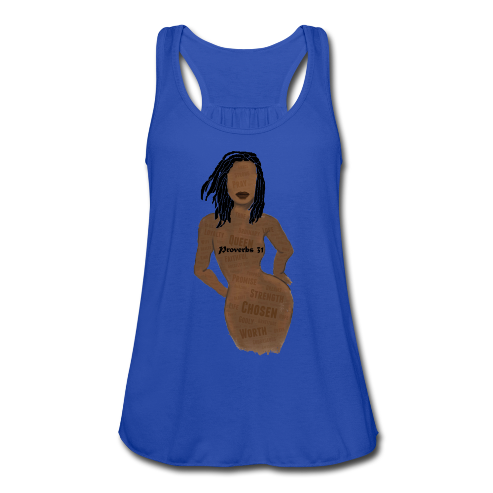 Proverbs 31 Loc Lady Women's Flowy Tank Top - royal blue