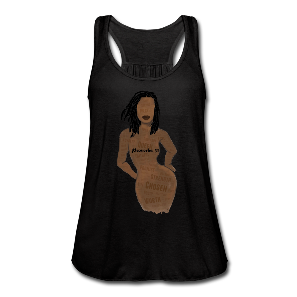 Proverbs 31 Loc Lady Women's Flowy Tank Top - black