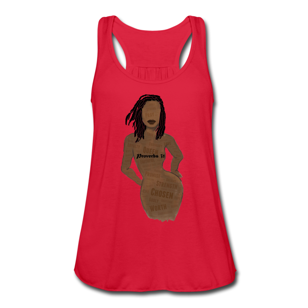 Proverbs 31 Loc Lady Women's Flowy Tank Top - red