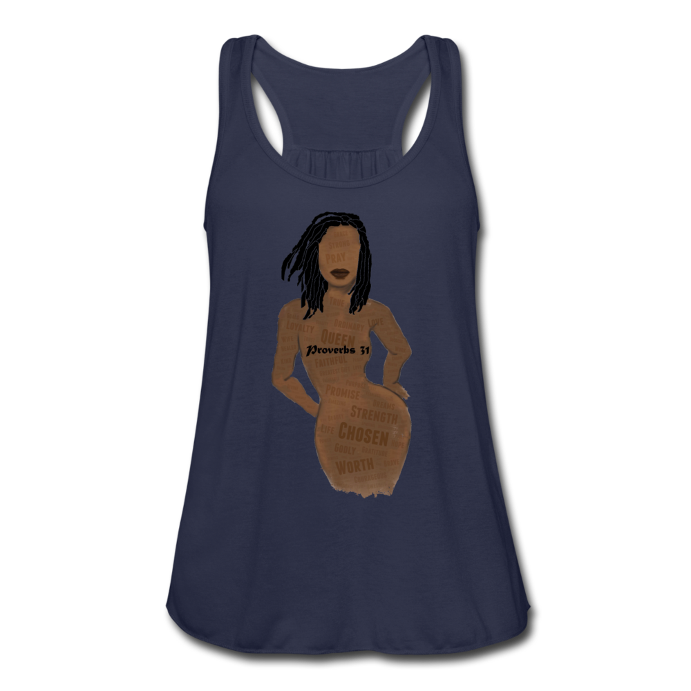 Proverbs 31 Loc Lady Women's Flowy Tank Top - navy